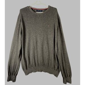 Tommy Hilfiger Men's Grey Crew Neck Long Sleeve Sweater L